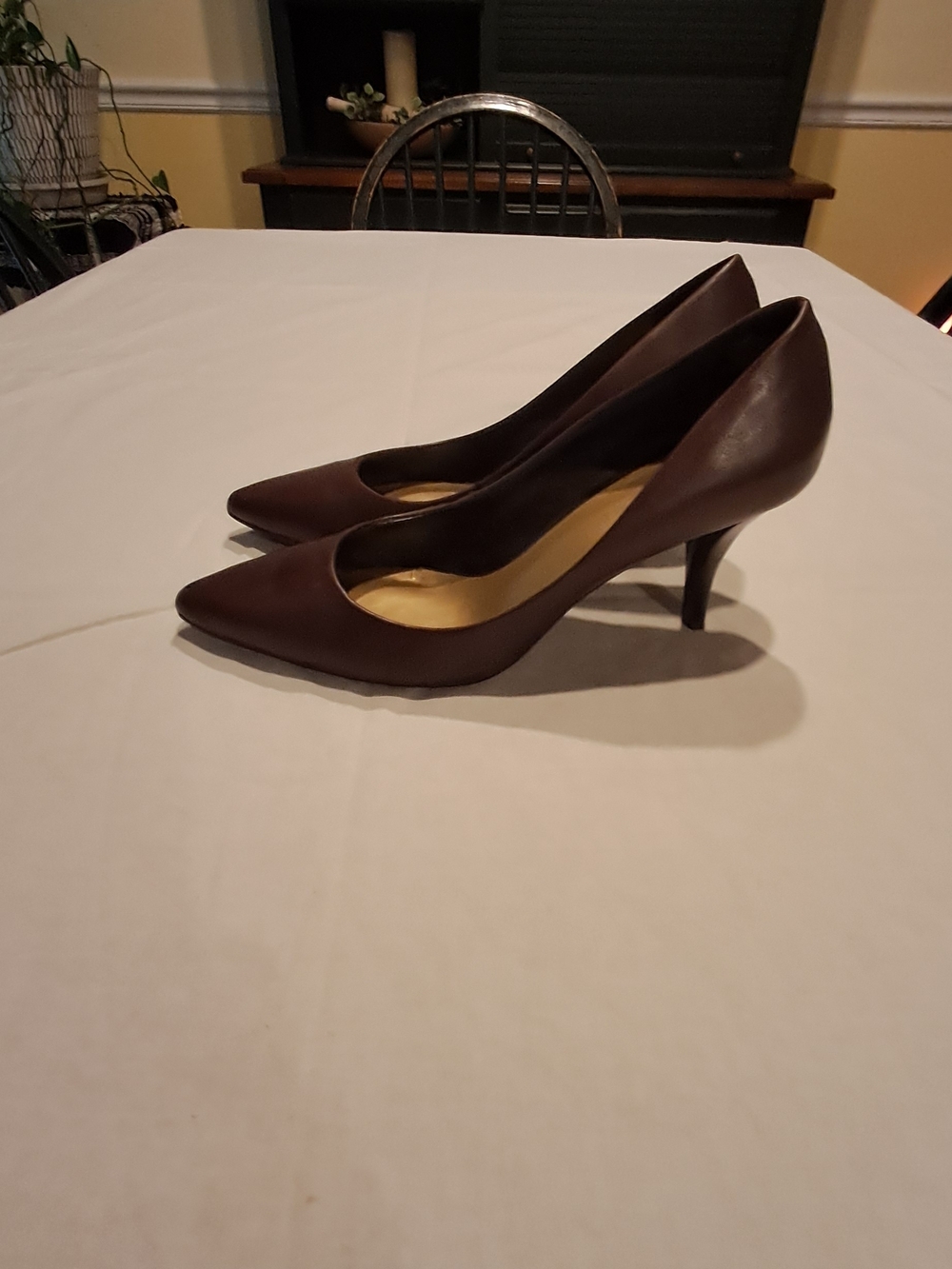 Ashley Judd Classic Pointed-Toe Brown Women's Pumps Size 8M